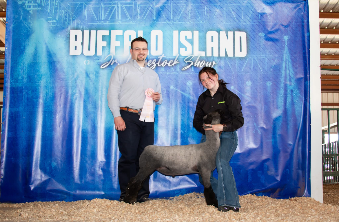 Family moment with show animal